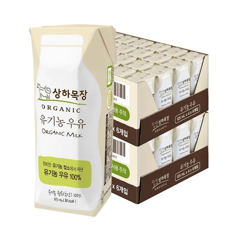[롯데온] 상하목장 유기농 멸균우유 125ml 48팩