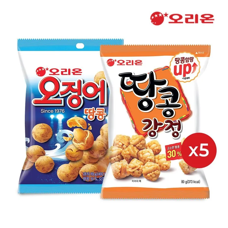 [롯데온] 오리온 땅콩강정 5개 + 오징어땅콩 5개